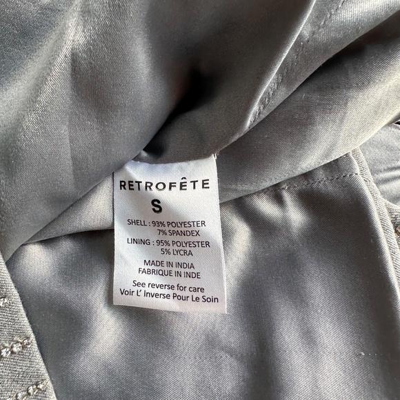 Retrofete Claudette Gray Strapless Mini Dress Crystal Rhinestone - Small - Picture 12 of 12